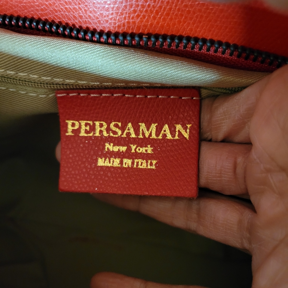 PERSAMAN red leather crossbody bag NWT - Picture 5 of 6